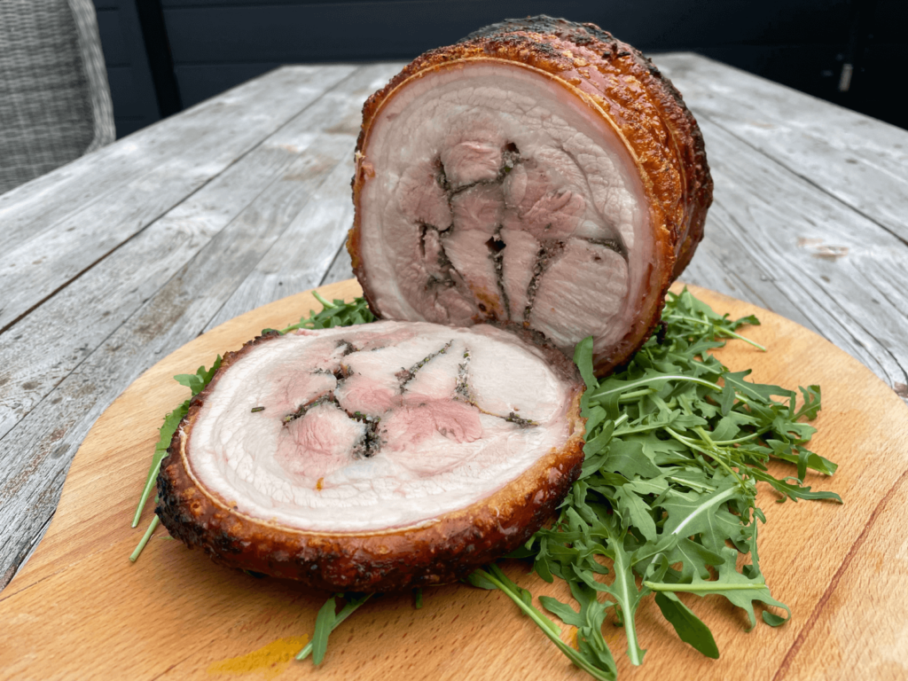 Porchetta gesneden