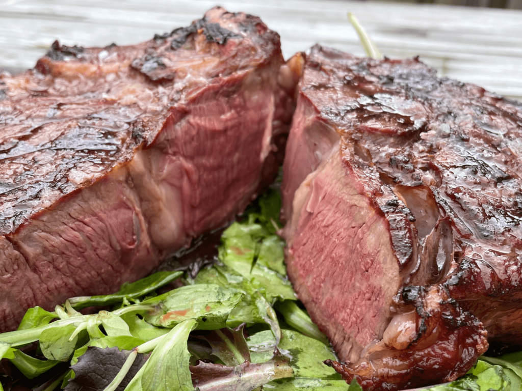 Côte de boeuf gesneden